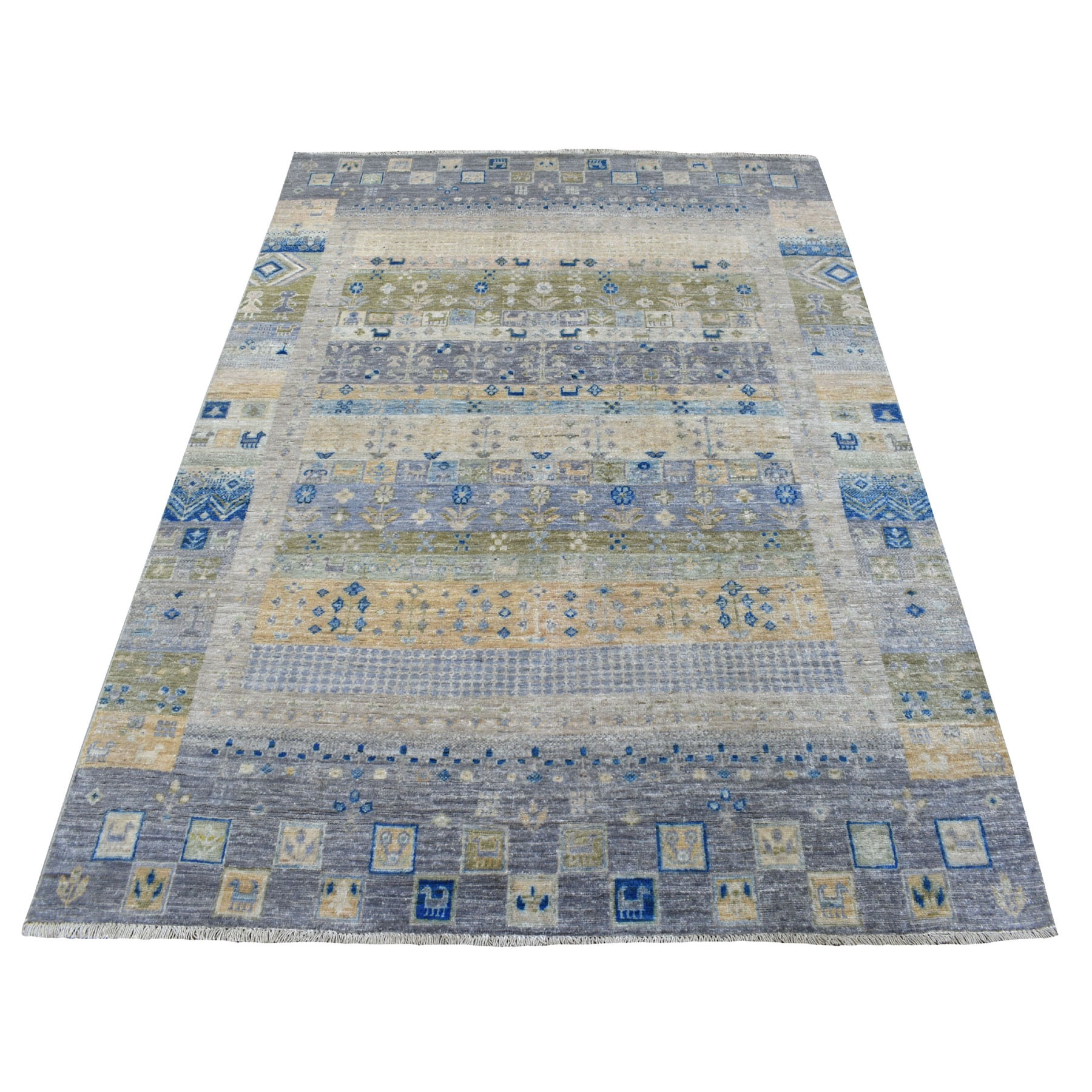 Traditional Wool Hand-Knotted Area Rug 4'10